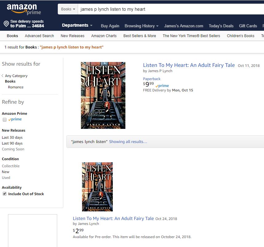 Listen to my heart Amazon Kindle Posting