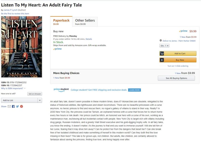 Listen to my heart Amazon Paperback Posting