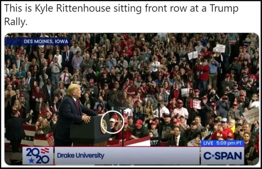 kyle rittenhouse at Trump Rally